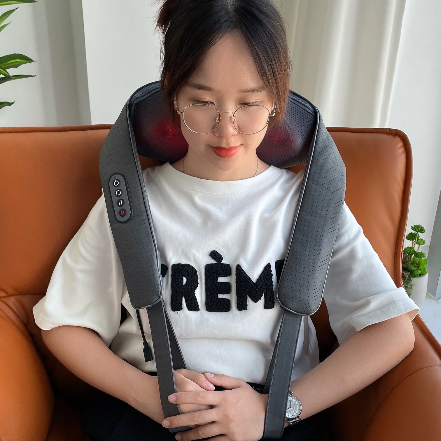Zmind S003 kneading neck and shoulder massager with heat shiatsu electric neck and back massager 