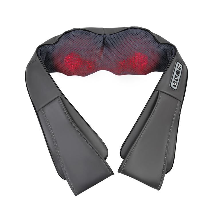 PU leather Motor shoulder neck massager with heat